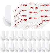 JulyWind Wall Hooks for Hanging Heavy Duty, Medium 22 Self Adhesive Wall with 26 Strips no Damage...