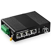 Binardat 5 Port Gigabit PoE Din Rail Industrial Ethernet Switch, 4 PoE IEEE802.3af/at, 1 SFP Port...