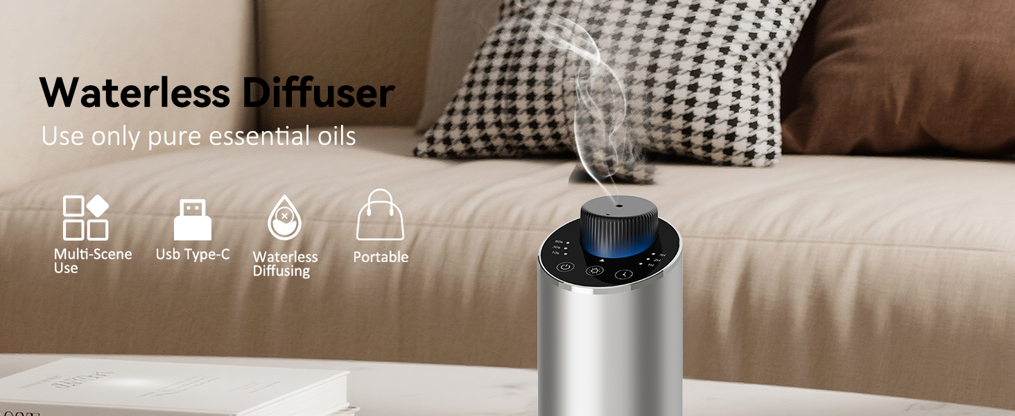 waterless diffuser essential oil scent aromatherapy sentiment portable mini freshener car home room