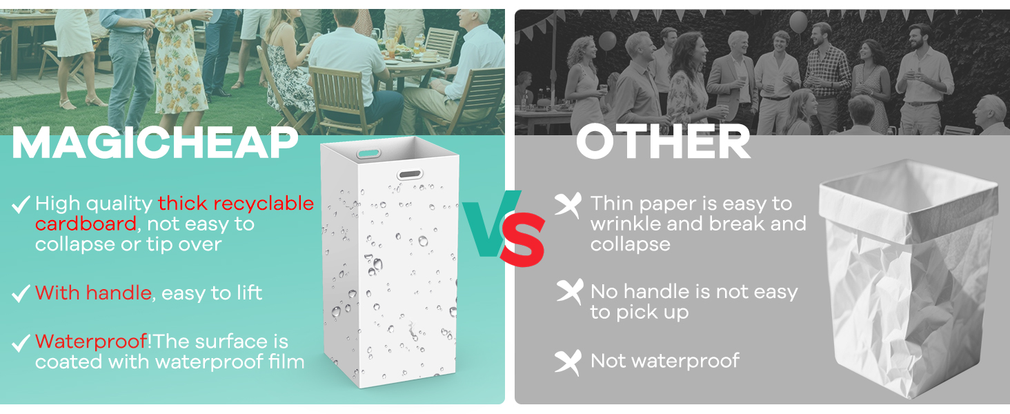 cardboard trash cans for events