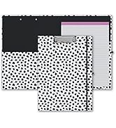 Cute Clipboard Folio with Refillable Lined Notepad and Interior Storage Pocket for Office Stylish...