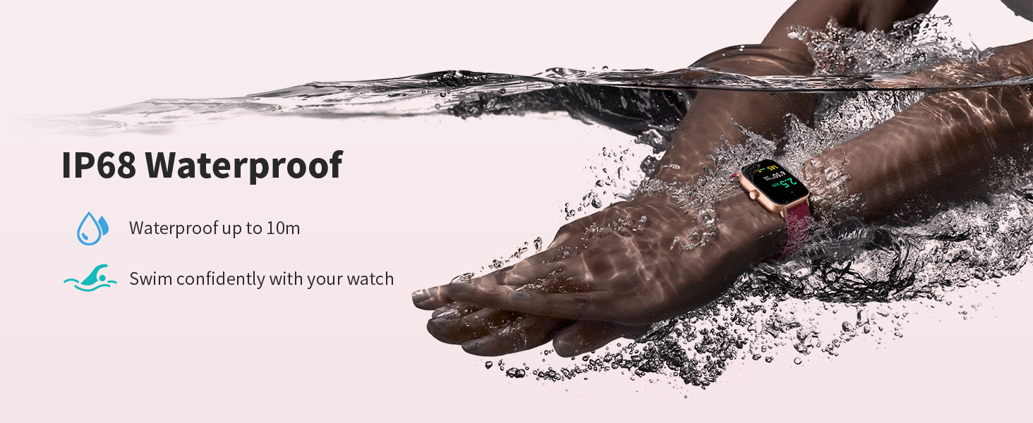 Pedometer, IP68 Waterproof Watches for Android iPhone, 101+ Sport Modes
