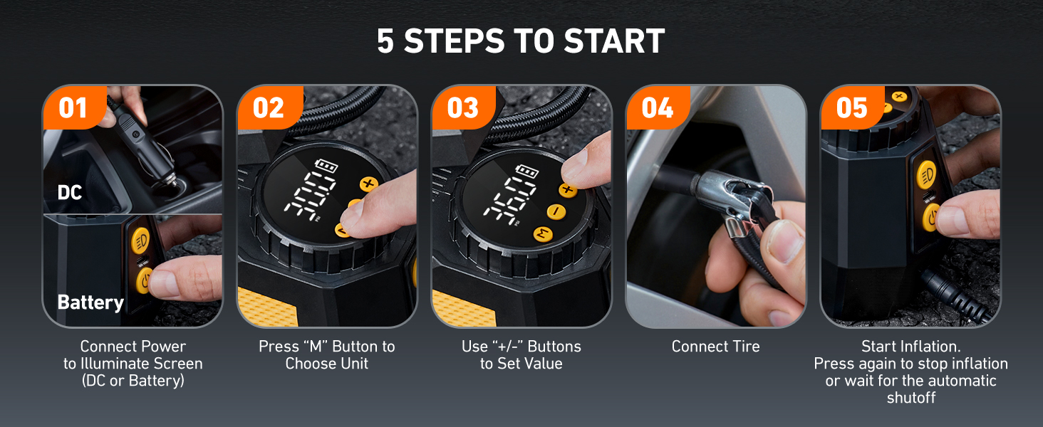 Tire Inflator Portable Air Compressor