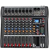 Depusheng DX8 Professional Mixer Sound Board Console 8 Channel Desk System Interface Digital USB ...