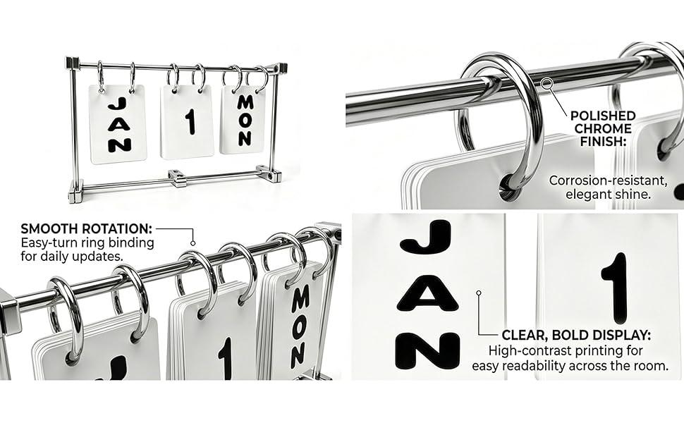 Metal Flip Desk Calendar