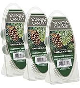 Yankee Candle Balsam &amp; Cedar Wax Melts, 3 Packs of 6 (18 Total), Christmas | Holiday Candle