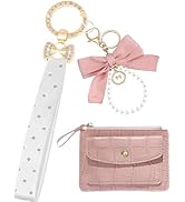 Keychain Wristlet for Women CarKey Bracelet Wrist Lanyard for Keys Wallets Cute and Bling Key cha...