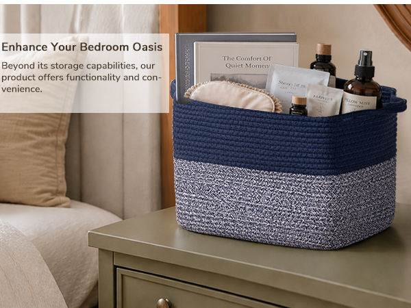 Goodpick Square Woven Rope Basket with Handles
