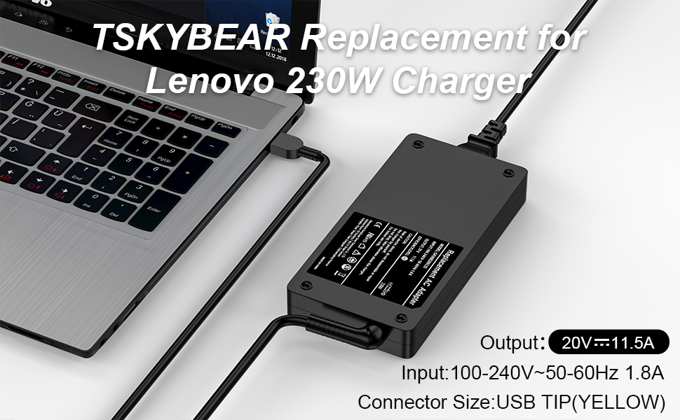 TSKYBEAR Replacement for lenovo 230w ac adapter