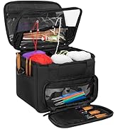 TORIBIO Knitting Bag Yarn Storage Tote, Large Crochet Organizer with Removable Dividers, Yarn Hol...