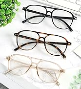 DXYXYO 3 Pack Aviator Reading Glasses for Women Men, Classic Pilot Blue Light Blocking Readers