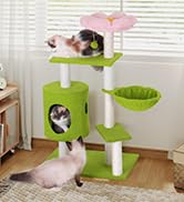 Aechonow Flower Cat Tree with Scratching Post, 41.2'' Cat Tower Cute for Indoor Cats, Small Condo...