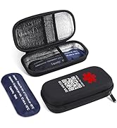 Theluckytag Insulin Cooler Travel Case - Insulated Portable Diabetic Organizer with 2 Reusable Ic...