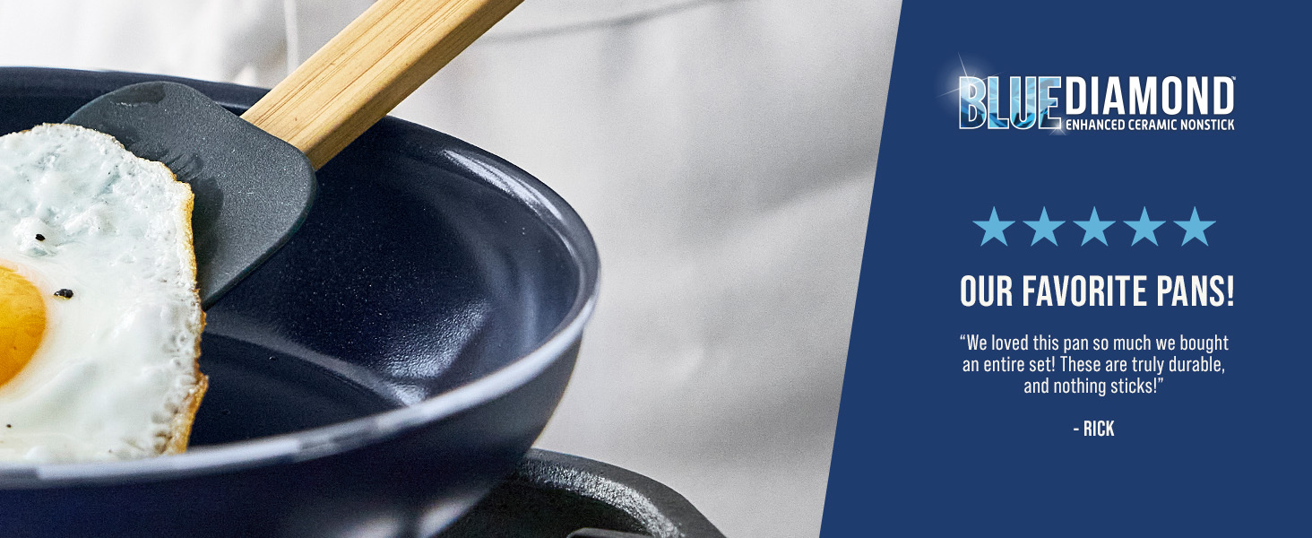 BlueDiamond, Ceramic Nonstick, PFAS-Free, Non-Toxic, Cookware, Saucepan, Classic