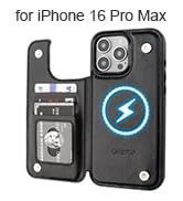 ONETOP Compatible with Magsafe for iPhone 16 Pro Max Wallet Case with Card Holder, PU Leather Kic...