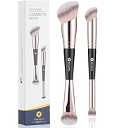 KINGMAS Foundation Concealer Brushes, 2PCS Premium Dual Ended Makeup Brush Set for Powder and Liq...