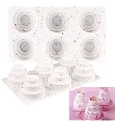 Sakolla Mini 3 Tier Cake Pan Set 2 BPA Free 6 Cavity Silicone Cake Molds for Baking Delicacy Choc...