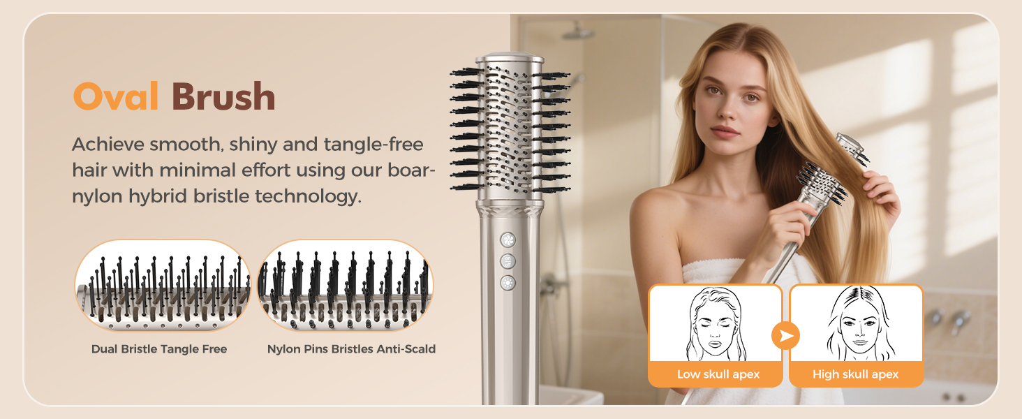 straightener round brush for blow out