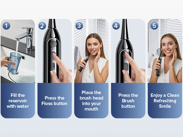 electric toothbrush with water flosser