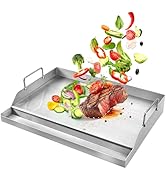 GGC Stainless Steel Griddle for Gas Grills, Universal Flat Top Griddle for Gas Stoves, Camping St...