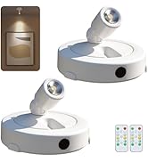 LED Spotlight Indoor,Battery Powered Uplighting Indoor with Timer,Small Accent Warm White Spot Li...