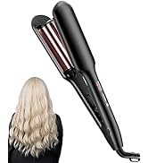 ANWA Double Barrel Hair Waver Crimper Tool, 1 Inch (25mm) Wavy Hair Crimper Iron for Women Beach ...