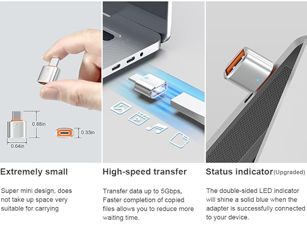 USB C to USB Adapter USB C Male to USB 3.0 Female OTG Adapter 