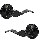 Probrico 1 Pair Black Wave Style Dummy Door Lever for Interior Door,Left Hand and Right Handed, N...