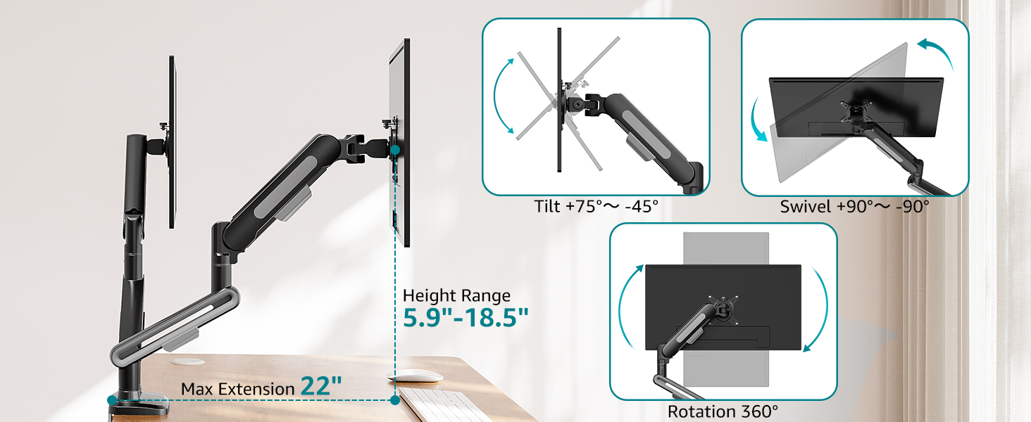 2 monitor desk mount
