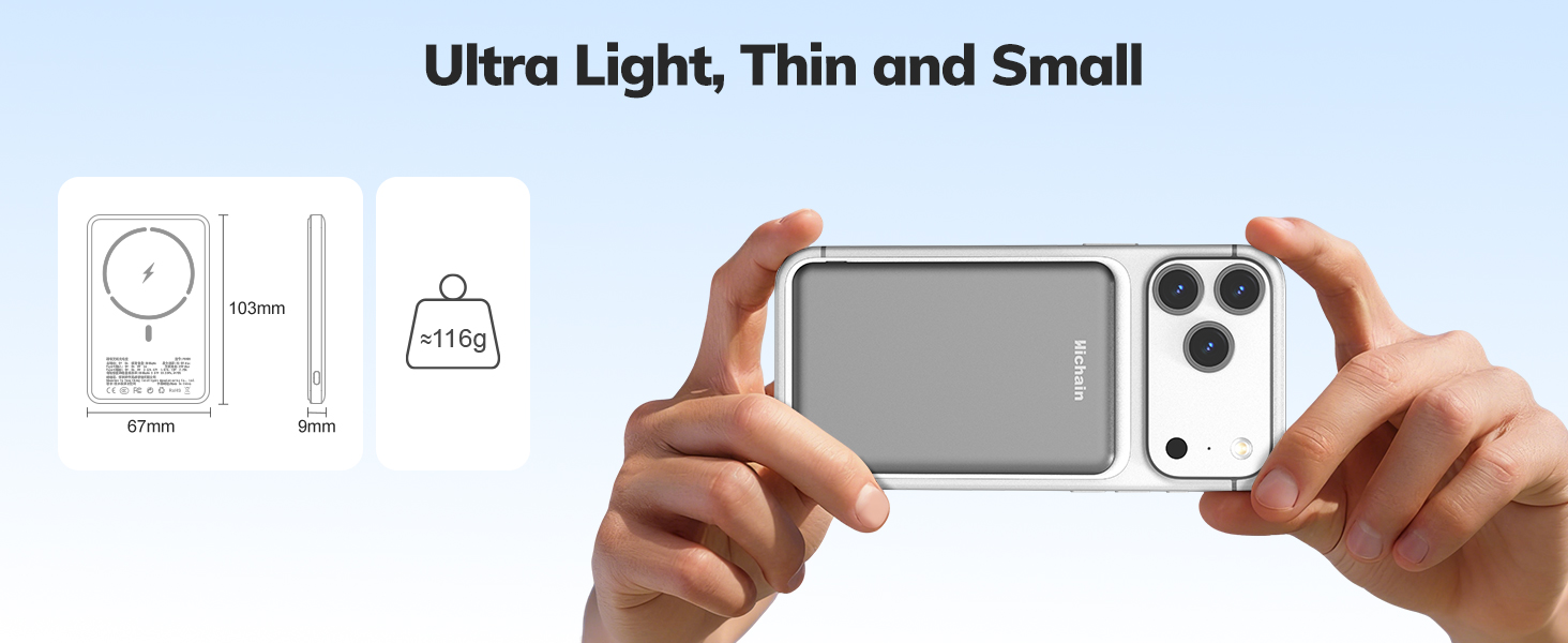  Magnetic power bank with an aluminum alloy shell and intelligent temperature control