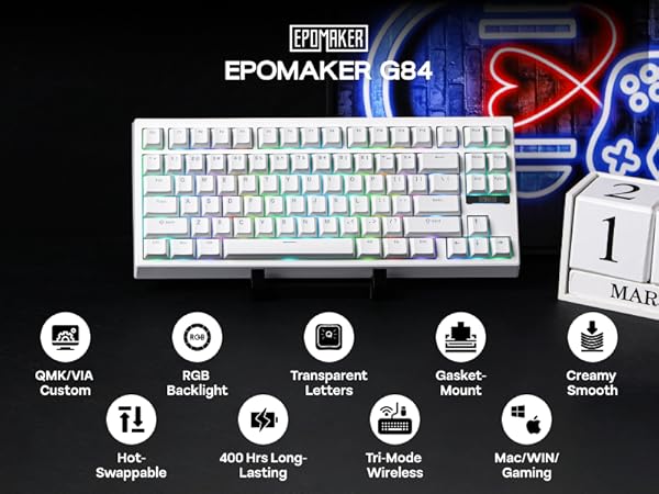 EPOMAKER G84 80% Gasket Mechanical Keyboard