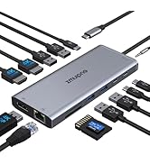 USB C Docking Station Dual Monitor HDMI for Dell HP, USB C Hub HDMI Adapter Docking Station 3 Mon...