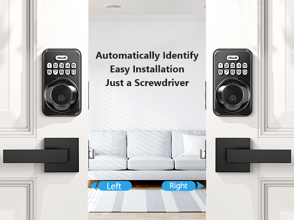 keyless entry door lock with handle