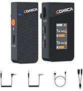 comica Vimo C1 Wireless Lavalier Microphone, Mini Lapel Mic with Noise Cancellation,Safety Mode, ...