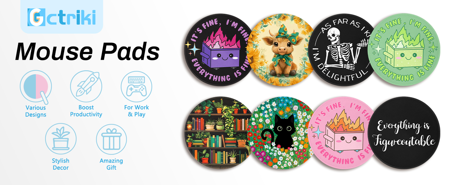 Cute Round Mouse Pads