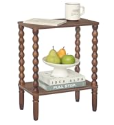 Fultyle Small Narrow Side Table, Skinny End Table Living Room with 2-Tier Storage, Narrow Accent ...