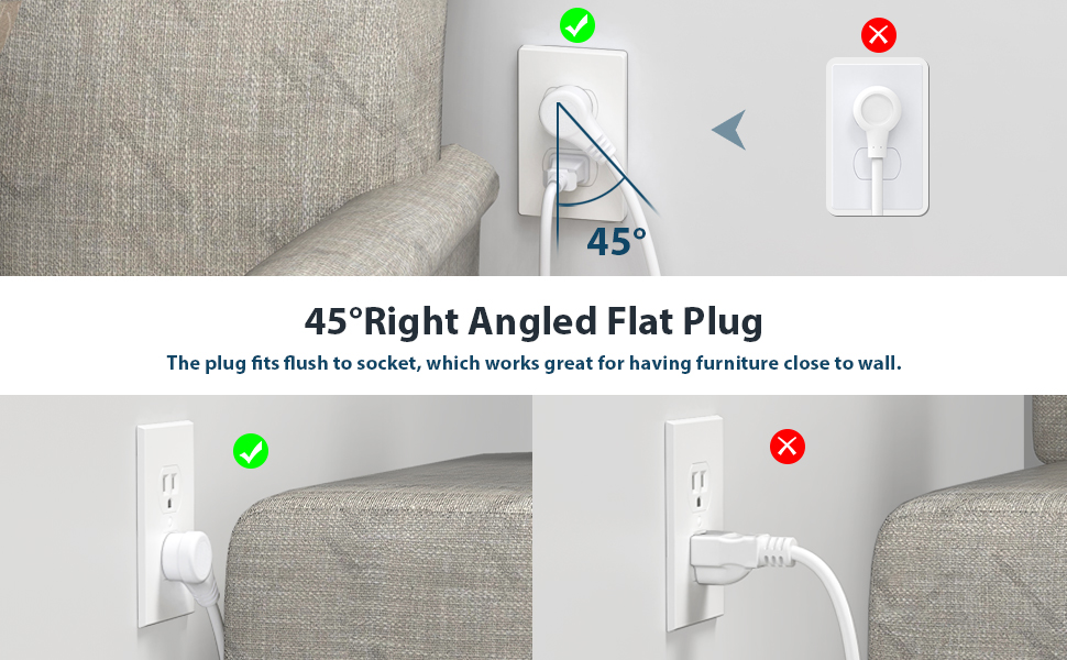 45° Right Angled Flat Plug