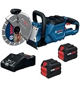 BOSCH GCS18V-230N212 18V Brushless Cordless 9-Inch Cutoff Saw for Concrete &amp; Metal Cutting | Ligh...