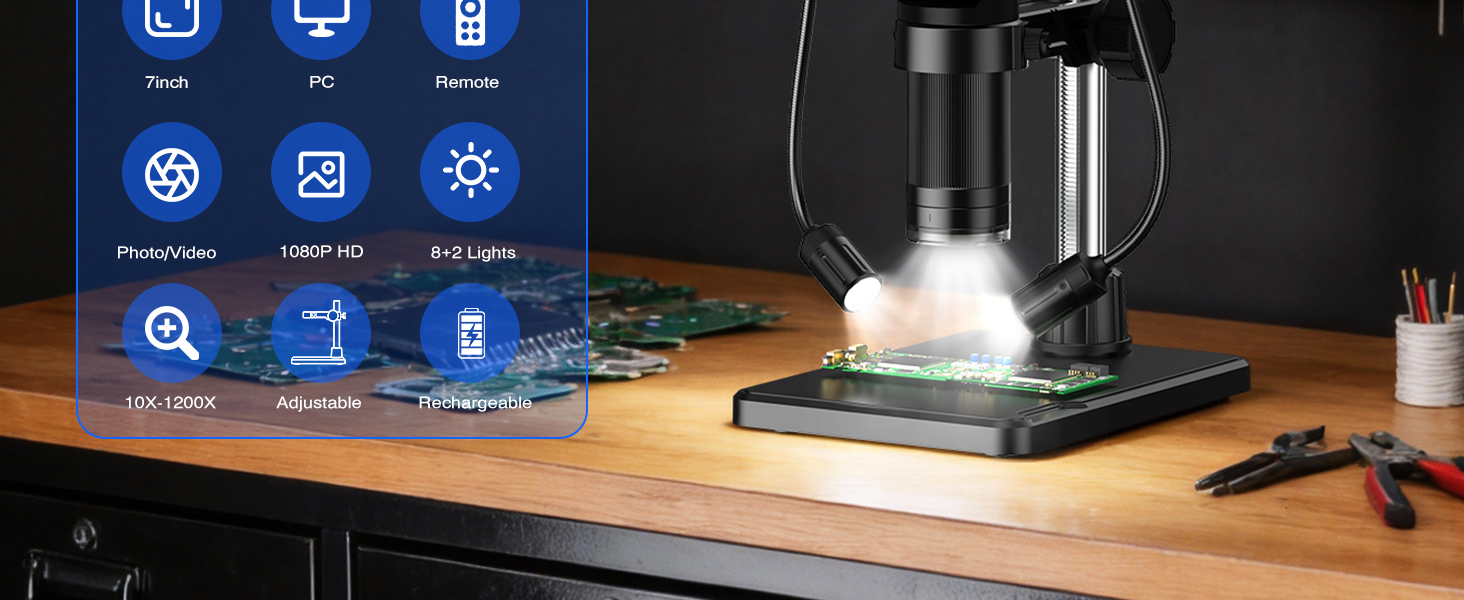 7-Inch Soldering Microscope