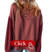 SHEWIN Sweatshirt for Women Casual Long Sleeve Crewneck Lightweight Pullover Tops Loose Sweatshirts