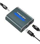 Analog to Digital Converter 96Khz 3.5mm Jack AUX to Optical Audio Adapter Aluminum RCA to Optical...