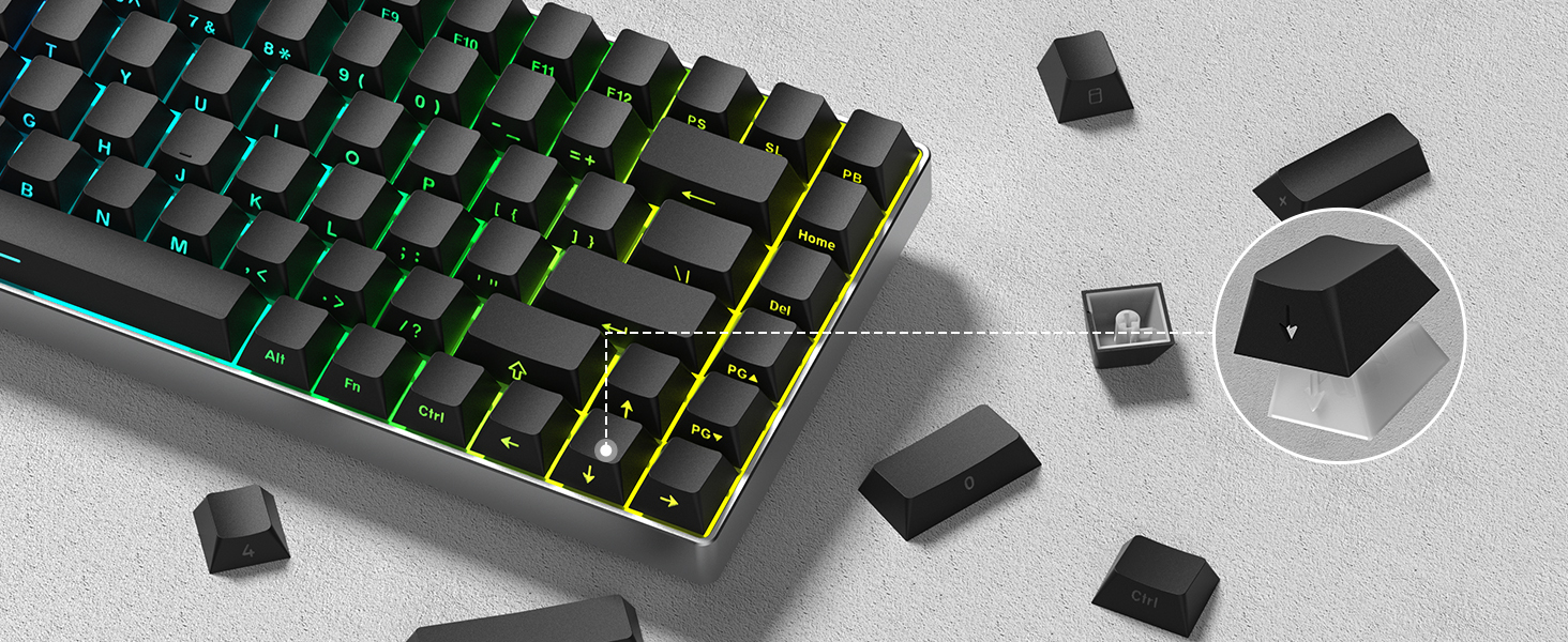 womier double shot keyboard caps,side printed keycap