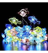 WSgift Tropical Fishes Decorative String Lights, 18.7 Ft 40 LED USB Plug-in Silver Copper Wire Be...