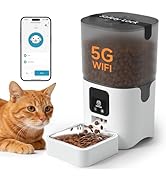 PAPIFEED 5G WiFi Automatic Cat Feeders: Smart Automatic Cat Food Dispenser with Slow Feeding Mode...
