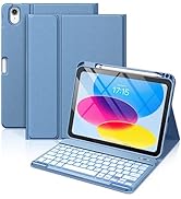 Hamile for iPad 10th Generation Case with Keyboard 10.9 Inch - 7 Colors Backlit Wireless Detachab...
