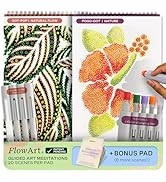 Lifelines FlowArt Activity Pads, 2-Pack &amp; Bonus Pad - Guided Art Meditations - 2 Sets of Markers ...