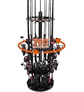 KastKing V16 Rotating Fishing Rod Holder for Garage, Floor Rack Holds Up to 16 Rods &amp; Combos, Spa...