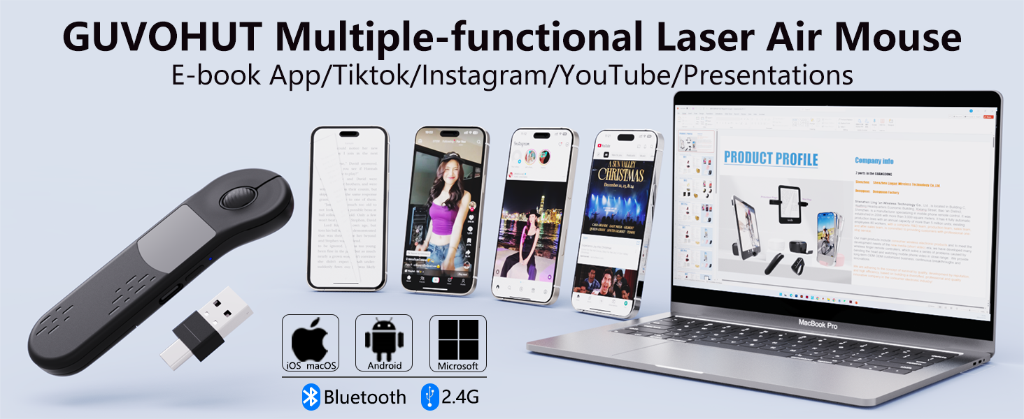 GUVOHUT Multiple-functional Laser Air Mouse