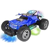 Qudify 1:18 RC Truck with Colorful LED Lights – Rechargeable 2.4GHz Remote Control Car, 80m Range...