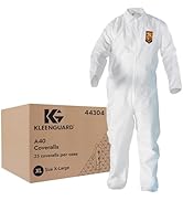 KleenGuard A40 Liquid &amp; Particle Protection Coveralls (44304), Zipper Front, White, XL (Qty 25)